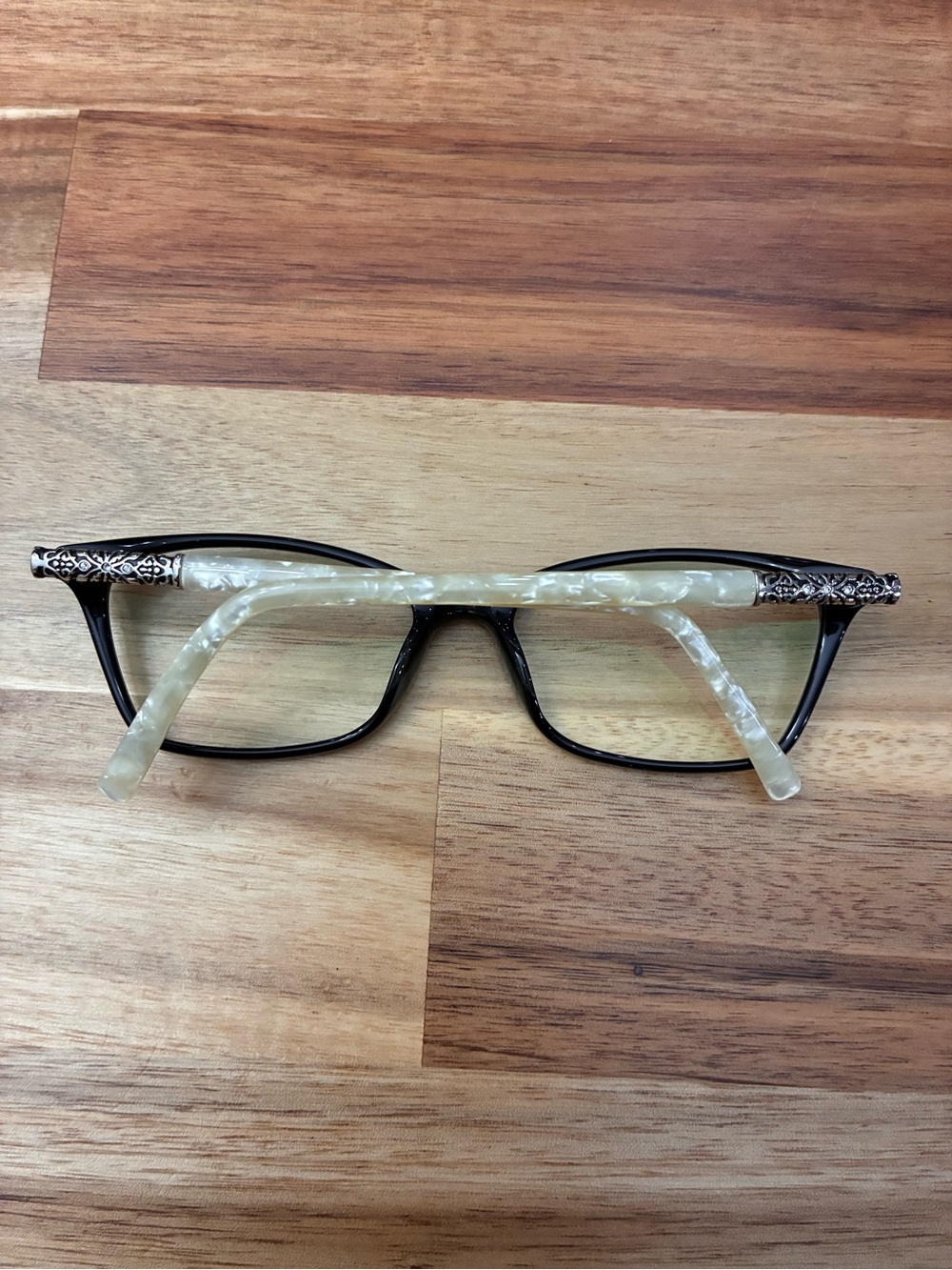 XOXO Eyeglasses Glasses Frames Barcelona Jet Cat Eye Black Pearl White 52-16-135 - Picture 11 of 16